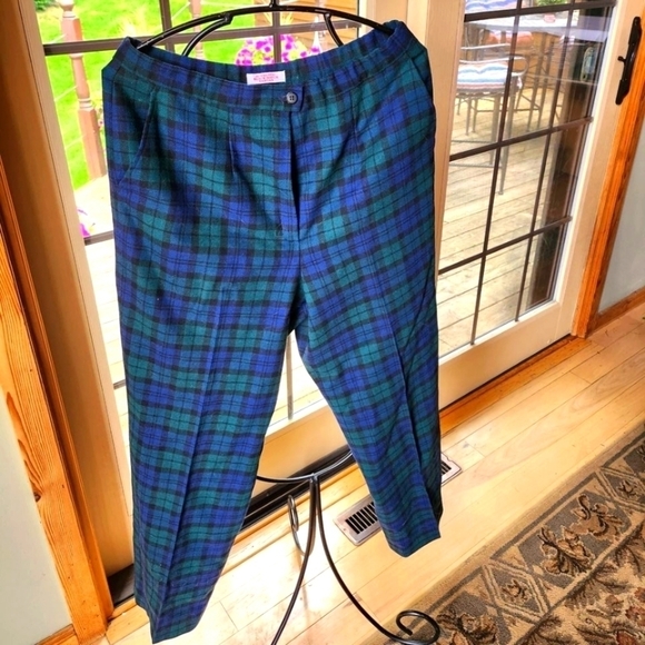 Pendleton Authentic Black Watch Tartan Wool Lined Sz. 12 Dress Pants w Pockets - Picture 1 of 11